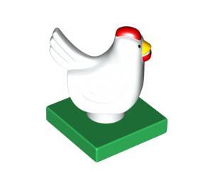 Duplo White Hen on Green Base (75021)