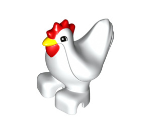 Duplo White Hen with Rounded Eyes (37427)