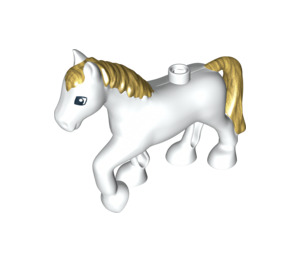 Duplo Weiß Pferd mit Orange Mane (11921 / 74623)