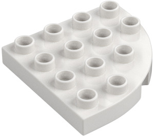 Duplo White Plate 4 x 4 with Round Corner (98218)