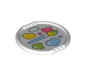 Duplo White Plate with Paint and Paintbrush (27372 / 104360)