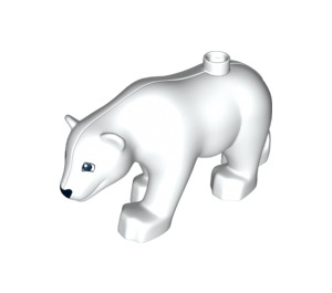 Duplo Weiß Polar Bear mit Foot Forward (12022 / 64148)