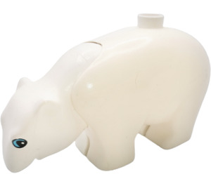 Duplo White Polar Bear with round blue eyes