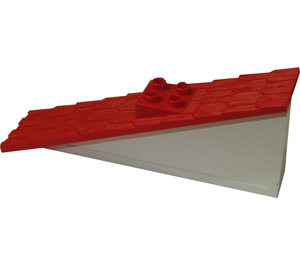 Duplo White Roof Support 3 x 11 x 4 with Red Shingled Roof and Chimney