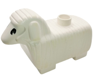 Duplo White Sheep with Short Legs and Black Eyes
