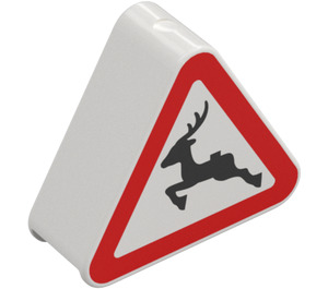 Duplo White Sign Triangle with Jumping Deer (42025 / 46521)