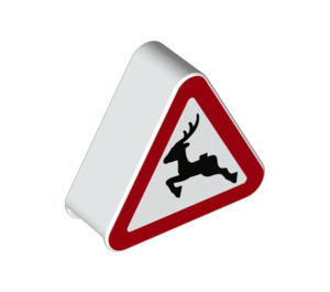 Duplo White Sign Triangle with Jumping Deer (42025 / 46521)