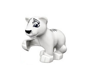 Duplo White Tiger Cub with Raised Paw (11924 / 84646)