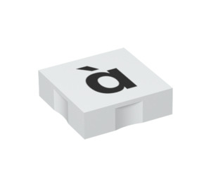 Duplo Blanc Tuile 2 x 2 avec Côté Indents avec ‘à’ (6309 / 48677)