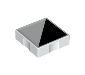 Duplo White Tile 2 x 2 with Side Indents with Black Right-angled Triangle (6309 / 48787)