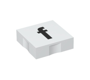 Duplo White Tile 2 x 2 with Side Indents with "f" (6309 / 48477)