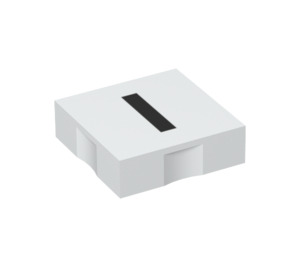 Duplo Hvit Tile 2 x 2 med Side Indents med "I" (6309 / 48482)