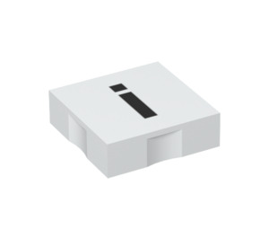 Duplo White Tile 2 x 2 with Side Indents with "i" (6309 / 48483)