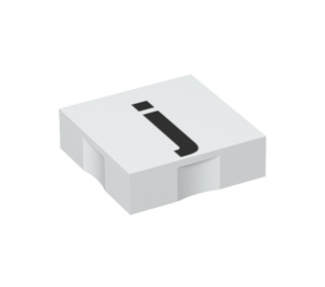 Duplo White Tile 2 x 2 with Side Indents with "j" (6309 / 48498)