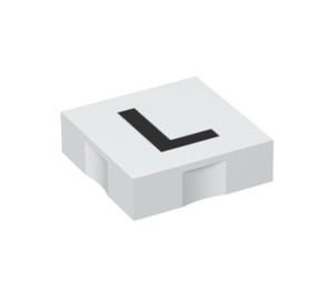 Duplo Weiß Fliese 2 x 2 mit Seite Indents mit "L" (6309 / 48520)