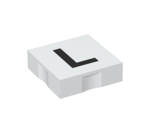 Дупло Бяло Плочка 2 x 2 с отстрани Indents с "L" (6309 / 48520)