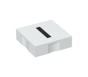 Duplo White Tile 2 x 2 with Side Indents with "l" (6309 / 48525)