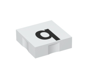 Duplo Wit Tegel 2 x 2 met Kant Indents met "q" (6309 / 48547)