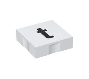 Duplo White Tile 2 x 2 with Side Indents with "t" (6309 / 48557)