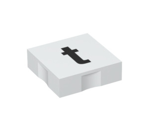 Duplo Blanc Tuile 2 x 2 avec Côté Indents avec "t" (6309 / 48557)