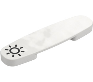 Duplo White Track Connector with Sun Icon (35962 / 38508)