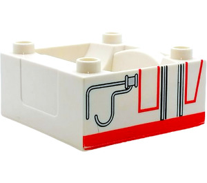 Duplo White Train Compartment 4 x 4 x 1.5 with Seat with Stanley (51547 / 85965)