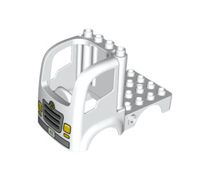 Duplo White Truck cab 4 x 8 with Recycling logo (77936)
