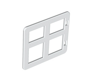 Duplo White Window 4 x 3 with Bars with Different Sized Panes (2206)