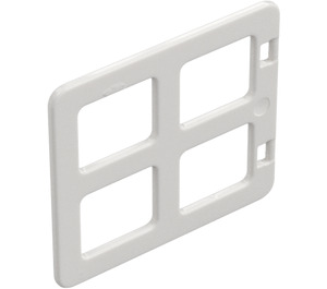 Duplo White Window 4 x 3 with Bars with Same Sized Panes (90265)