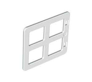 Duplo White Window 4 x 3 with Bars with Same Sized Panes (90265)