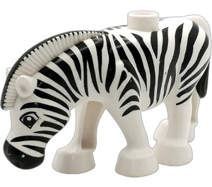 Duplo Biały Zebra z Żebrowany Mane (54531)