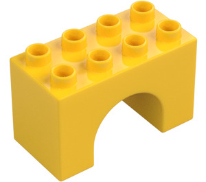 Duplo Żółty Łuk Cegła 2 x 4 x 2 (11198)