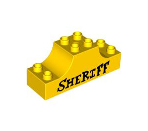 Duplo Yellow Bow 2 x 6 x 2 with "SHERIFF" (4197 / 89936)