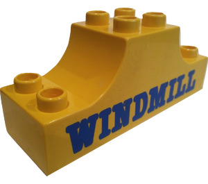 Duplo Jaune Bow 2 x 6 x 2 avec Windmill logo (4197)