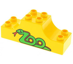 Duplo Jaune Bow 2 x 6 x 2 avec 'Zoo' Text formed by Snake (4197)