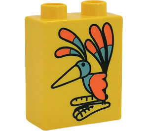 Duplo Giallo Mattoncino 1 x 2 x 2 con Uccello senza tubo inferiore (41371 / 43676)