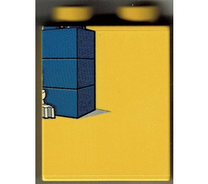 Duplo Yellow Brick 1 x 2 x 2 with Bricktober Week 2 without Bottom Tube (4066)