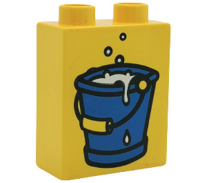 Duplo Yellow Brick 1 x 2 x 2 with Bucket of Water without Bottom Tube (4066 / 42657)