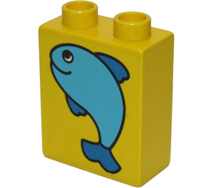 Duplo Giallo Mattoncino 1 x 2 x 2 con Pesce senza tubo inferiore (4066 / 82063)