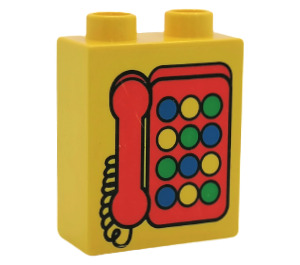 Duplo Giallo Mattoncino 1 x 2 x 2 con Phone senza tubo inferiore (4066)