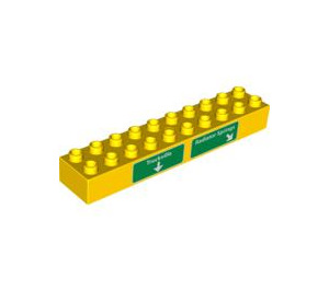 Duplo Yellow Brick 2 x 10 with "Truckville" / "Radiator Springs" (2291 / 89909)