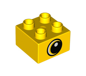 Duplo Yellow Brick 2 x 2 with Eye (3437 / 43763)