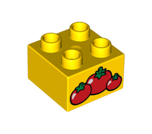 Duplo Yellow Brick 2 x 2 with Tomatoes (3437 / 15906)