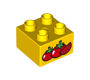 Duplo Yellow Brick 2 x 2 with Tomatoes (3437 / 29317)