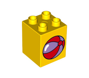 Duplo Yellow Brick 2 x 2 x 2 with Beach Ball (29794 / 31110)