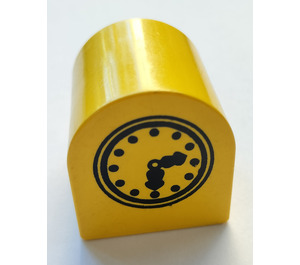 Duplo Giallo Mattoncino 2 x 2 x 2 con Parte superiore curva con Clock (3664)