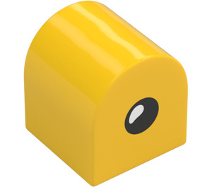 Duplo Amarillo Ladrillo 2 x 2 x 2 con Parte superior curva con Ojo Open / cerrado en Opposite Lado (3664 / 67317)