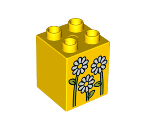 Duplo Yellow Brick 2 x 2 x 2 with Daisys (25187 / 31110)