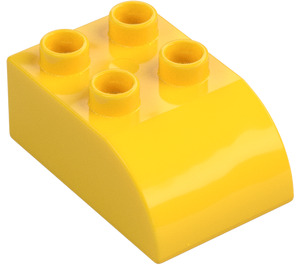 Duplo Keltainen Palikka 2 x 3 jossa Kaareva yläosa (2302)