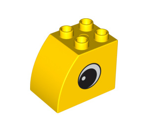 Duplo Yellow Brick 2 x 3 x 2 with Curved Side with Eye on Both Sides (12711 / 12712)